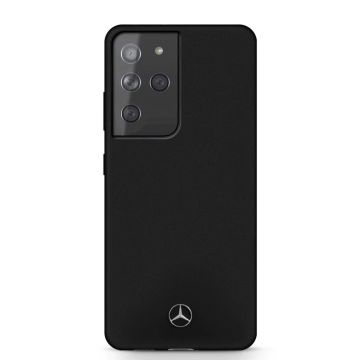 Husa de protectie telefon Mercedes pentru Samsung Galaxy S21 Ultra 5G, Hard Case, Silicon, MEHCS21LSILBK, Negru