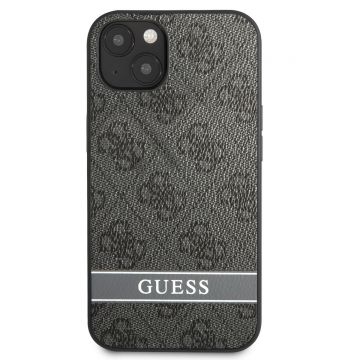 Husa de protectie telefon Guess pentru Apple iPhone 13 mini, PU 4G Stripe Case, Gri