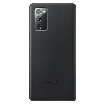 Husa de protectie telefon Samsung pentru Samsung Galaxy Note20, Leather Cover, Negru