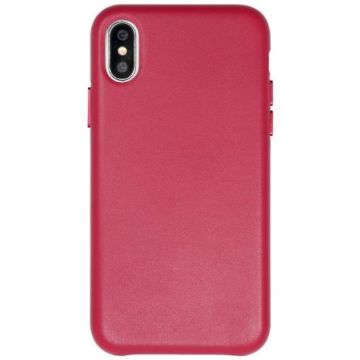 Protectie Spate Just Must Origin Leather pentru Apple iPhone X (Rosu)