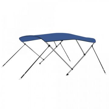 Parasolar barcă Bimini cu 3 arcuri, albastru 183x196x137 cm