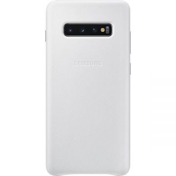 Samsung Husa Samsung Leather Cover pentru Galaxy S10 Plus G975F White