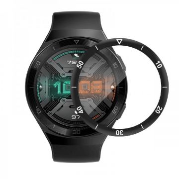 Folie de protectie ecran fullsize 3D pentru Huawei Watch GT2E, 46mm, din fibra de sticla si hidrogel, negru