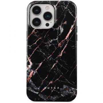 Husa Burga Dual Layer Rose Gold Marble compatibila cu iPhone 15 Pro