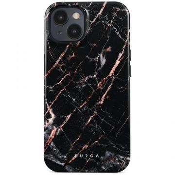 Husa Burga Dual Layer Rose Gold Marble compatibila cu iPhone 15