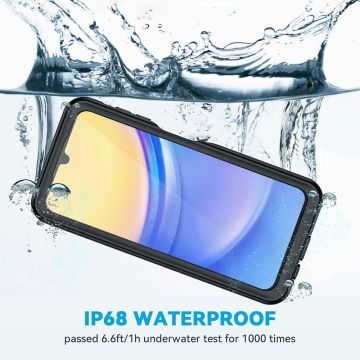 Husa de protectie telefon rezistenta la apa UIQ Waterproof, IP68, rezistent la socuri, compatibila cu Samsung Galaxy A15 4G / A15 5G, Negru