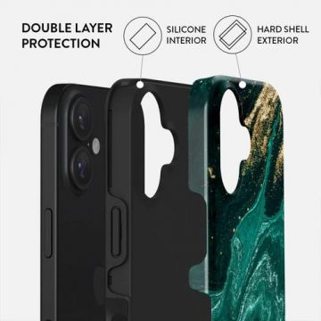 Husa Burga Dual Layer Emerald Pool pentru iPhone 16 Plus