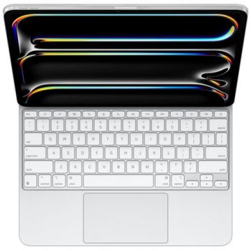 Husa cu tastura Apple Magic Keyboard MWR43LB/A pentru Apple iPad Pro 13‑inch (M4), Layout US (Alb)