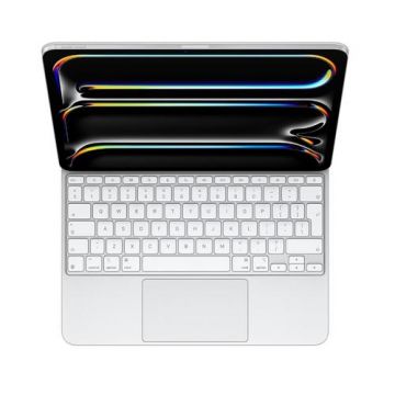 Husa cu tastura Apple Magic Keyboard MWR43Z/A pentru Apple iPad Pro 13‑inch (M4), Layout International (Alb)