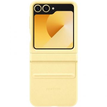 Husa de protectie Samsung Kindsuit Case EF-VF741PYEGWW, Piele, pentru Samsung Galaxy Z Flip 6 (Galben)