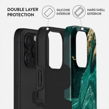 Husa Dual Layer Emerald Pool Burga pentru iPhone 16 Pro Max, Multicolor