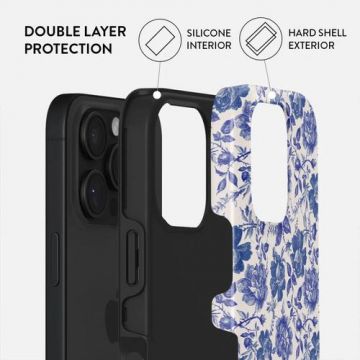 Husa Dual Layer Garden Stories Burga pentru iPhone 16 Pro, Albastru