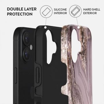 Husa Dual Layer Golden Taupe Burga pentru iPhone 16, Mov