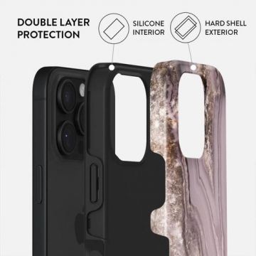 Husa Dual Layer Golden Taupe Burga pentru iPhone 16 Pro Max, Mov