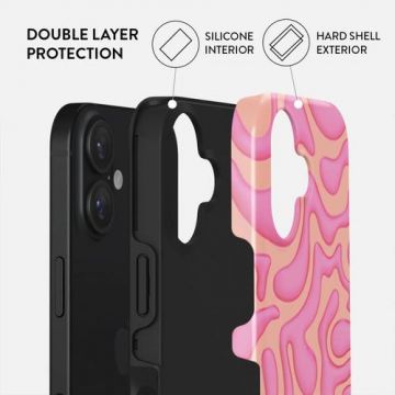 Husa Dual Layer Popsicle Burga pentru iPhone 16, Roz