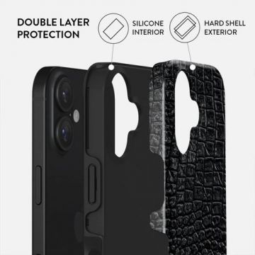 Husa Dual Layer Reaper's Touch Burga pentru iPhone 16, Negru