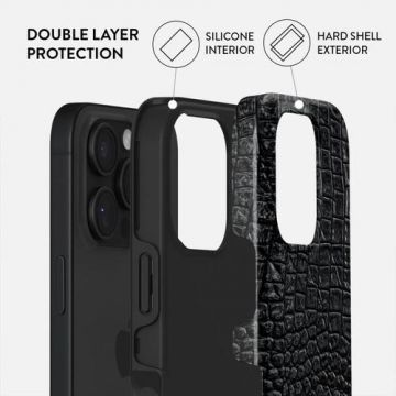 Husa Dual Layer Reaper's Touch Burga pentru iPhone 16 Pro Max, Negru