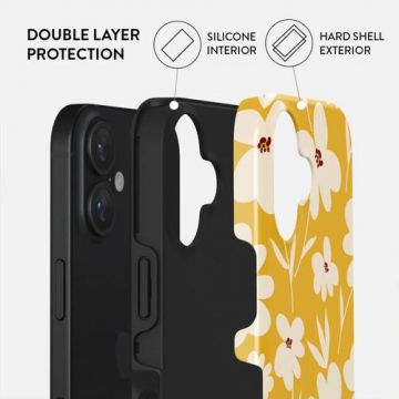 Husa Dual Layer Sunday Market Burga pentru iPhone 16, Galben