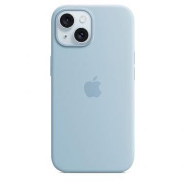 Husa Protectie Spate Apple MWND3ZM/A pentru iPhone 15, Silicon, MagSafe (Albastru deschis)