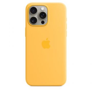 Husa Protectie Spate Apple MWNP3ZM/A pentru iPhone 15 Pro Max, Silicon, MagSafe (Portocaliu)