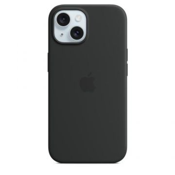 Husa Protectie Spate Apple MXPD3ZM/A pentru iPhone 15, Silicon, MagSafe (Negru)