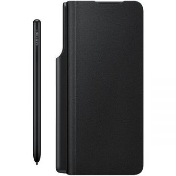 Samsung Husa Flip Leather Cover + S-Pen pentru SAMSUNG Galaxy Z Fold3, EF-FF92PCBEGEE, negru