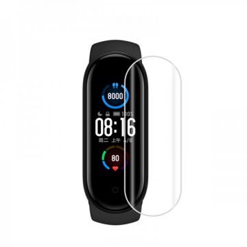 Set 3 folii de protectie ecran pentru Xiaomi Mi Band 5, din Hidrogel rezistent la zgarieturi, transparent