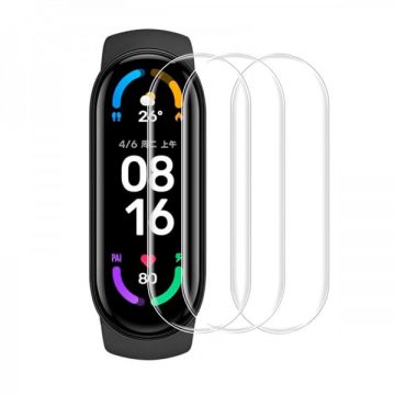 Set 3 folii de protectie ecran pentru Xiaomi Mi Band 6 din Hidrogel rezistent la zgarieturi, transparent