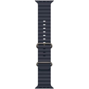 Apple Apple Watch 49mm Band: Navy Ocean Band - Natural Titanium Finish