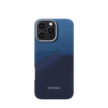 Carcasa PITAKA Tactile Woven compatibila cu iPhone 16 Pro, Albastru