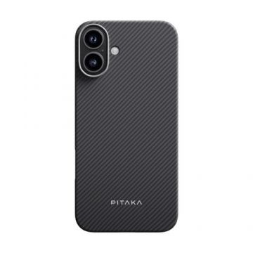 Carcasa PITAKA Ultra Slim Twill compatibila cu iPhone 16 Plus, Negru