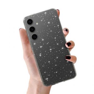 Husa Lemontti Crystal Glitter pentru Samsung Galaxy A14 / A14 5G, Argintiu