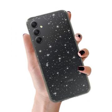 Husa Lemontti Crystal Glitter pentru Samsung Galaxy A34 5G, Argintiu