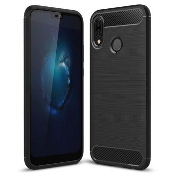 Husa pentru Huawei P20 Lite, OEM, Carbon, Neagra