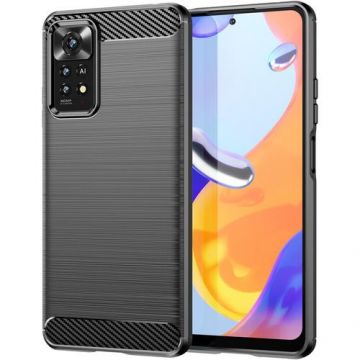 Husa pentru Xiaomi Redmi Note 11 Pro 5G / Note 11 Pro, OEM, Carbon, Neagra