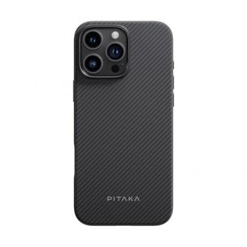 Husa Pitaka MagEZ 5 Pro 600D Military-Grade, pentru iPhone 16 Pro, MagSafe, Ultra Slim, Negru/Gri