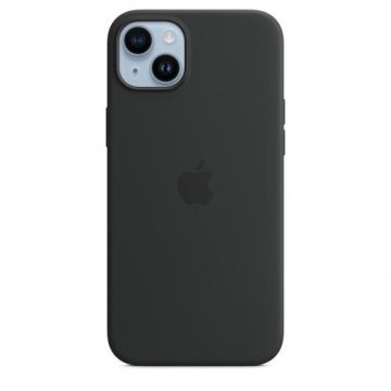 Husa Protectie Spate Apple MW4Y3ZM/A pentru iPhone 14 Plus, Silicone Case cu MagSafe (Negru)