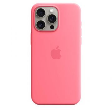 Husa Protectie Spate Apple MWNN3ZM/A pentru iPhone 15 Pro Max, Silicone Case cu MagSafe (Roz)