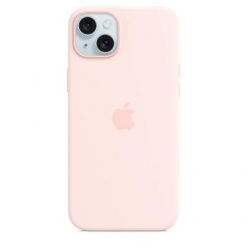 Husa Protectie Spate Apple MXQV3ZM/A, pentru iPhone 15 Plus, Silicon, MagSafe (Roz)