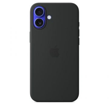 Husa Protectie Spate Apple MYY93ZM/A pentru iPhone 16 Plus, Silicone Case cu MagSafe (Negru)