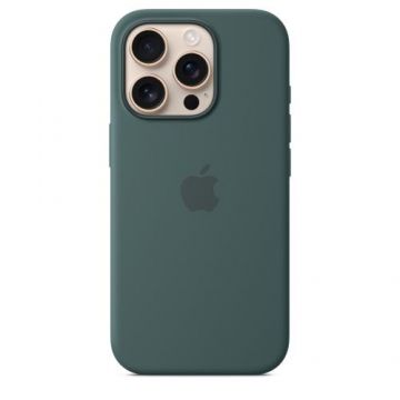 Husa Protectie Spate Apple MYYR3ZM/A pentru iPhone 16 Pro, Silicone Case cu MagSafe (Verde)