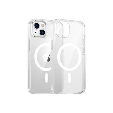 Husa Protectie Spate Dviced DV511002, Magsafe, pentru iPhone 15 (Alb/Transparent)