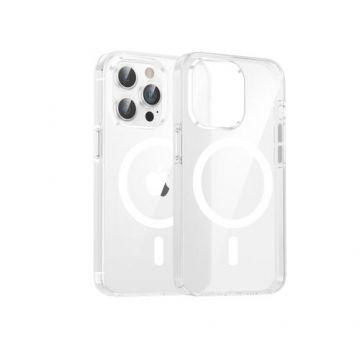 Husa Protectie Spate Dviced DV511004, Magsafe, pentru iPhone 15 Pro (Alb/Transparent)