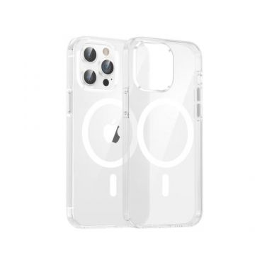 Husa Protectie Spate Dviced DV511006, Magsafe, pentru iPhone 15 Pro Max (Alb/Transparent)