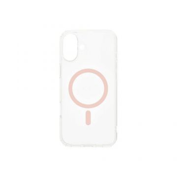 Husa Protectie Spate Dviced DV511008, Magsafe, pentru iPhone 16 (Roz/Transparent)