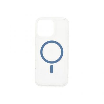 Husa protectie spate Dviced DV511023, Magsafe, pentru iPhone 16 Pro (Albastru/Transparent)