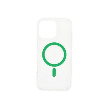 Husa protectie spate Dviced DV511024, Magsafe, pentru iPhone 16 Pro (Verde/Transparent)