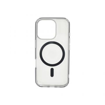 Husa protectie spate Dviced DV511026, Magsafe, pentru iPhone 16 Pro (Negru/Semi-Transparent)