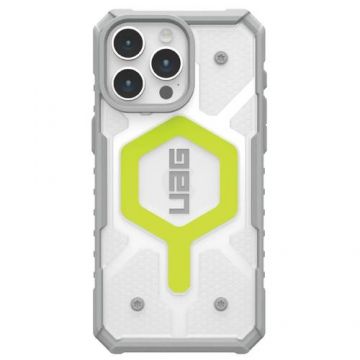 Husa UAG Pathfinder Clear MagSafe iPhone 15 Pro Max, Active Neon