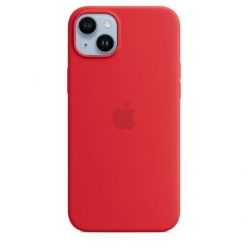 Husa Protectie Spate Apple MW513ZM/A pentru iPhone 14 Plus, Silicon, MagSafe (Rosu)